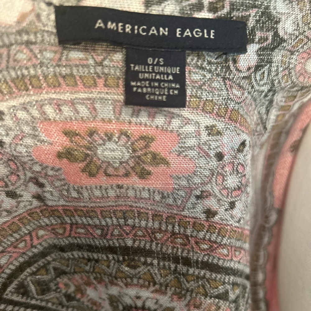 American Eagle Boho Paisley kimono sheer lightweight cardigan Open-Front Shrug - Picture 7 of 10